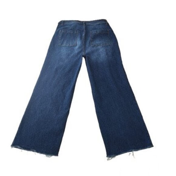 Oat High-Rise Raw Hem Wide Leg Jeans - Picture 4 of 4